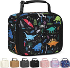 Insulated Lunch Box for Kids, Cute Thermal Lunch Bag for School, Reusable Lunch Tote for Boys and Girls, Durable Cooler Bag with Easy Grab Handle, Lightweight and Easy to Clean Meal Bag,Dinosaurs