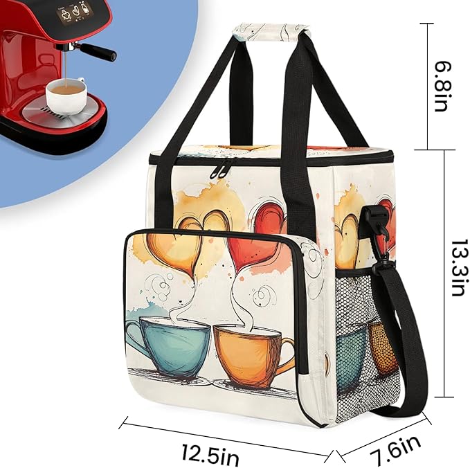 Coffee Maker Travel Bag Compatible with Keurig K-Mini, K-Mini Plus or Other Accessories, Portable Coffee Maker Case with Shoulder Strap for Travel(Bag Only)