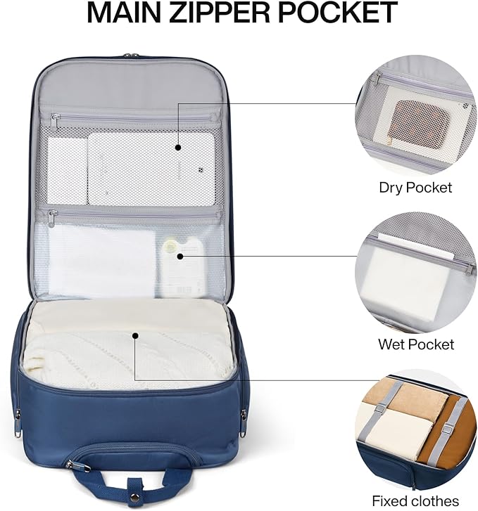 Hanke 16 Inch Underseat Carry On Luggage With Wheels, Small Rolling Suitcase Lightweight Under Seat Carry On Bag, Airline Approved Personal Item Overnight Softside Travel Luggage Bag,Blue