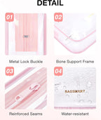 BAGSMART Clear Toiletry Bag, 3 Pack TSA Approved Travel Toiletry bag Carry on Travel Accessories Bag Airport Airline Quart Size Bags Water Repellent Makeup Cosmetic Bag for Women (Pink-3pcs)
