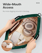 HOTOR Travel Duffel Bag - Weekender Bags for Women, Gym Tote Bags with Shoe Compartment, Carry On Overnight Bag with Toiletry Bag for Travel Essentials Travel Accessories, Dark Green, 15.8"×18.1"×8.7"