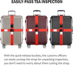 Ultra Long Heavy Duty Luggage Straps for Suitcases/Uprights/Duffels/Bags, 79" Adjustable Travel Packing Belts for Cargo Safety, Sturdy Baggage Strap Belts Multi-Pack