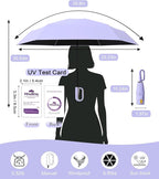 Mini Travel Umbrella with Carabiner Handle UPF 50+ Sun & Rain Protection Portable Manual Open Close Windproof Umbrella Small Compact Portable Parasol for Commuter Kids Women Men