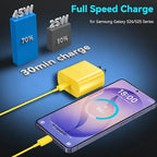 45W Super Fast Charger USB Type C Charger Cord 6.6FT with Android Phone Charger Fast Charging Block for Samsung Galaxy S26/S26 Ultra/S26+/S25/S25 Ultra/S25+/S24/S23/S22/S20/S21/Note 20/Note 10, Yellow