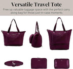 Baggallini Carryall Expandable Lightweight Travel Tote 22" Packable Folding Compact Nylon Washable Weekender w/Luggage Sleeve