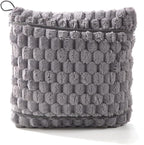 4-in-1 Blanket and Pillow Premium Soft Airplane Travel Kids Blanket Adult Blanket Great Gift for Holidays and Birthdays Attatch it to Your Suitcase or Bag Lumbar Cushion (Grey)