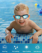 Aegend Swim Goggles for Kids Youth 3-14 Anti-Fog Anti-UV Comfort Fit Goggles for Swimming