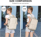 WONHOX Large Travel Backpack Women, Carry On Backpack,Hiking Backpack Waterproof Outdoor Sports Rucksack Casual Daypack with USB Charging Port Shoes Compartment,Beige