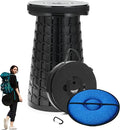 Spisces Upgraded Collapsible Stool with Cushion, 1000 lbs Capacity & 19.7-in High, Wider & Taller Heavy Duty Portable Telescoping Foldable Seat for Adults Camping, Travel, Music Festivals, Outdoors