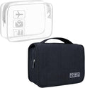 Lcsmaokin Large Capacity Toiletry Bag Travel Bag with Hanging Hook for Men and Women Waterproof Travel Cosmetic Bag Bathroom Bag,with TSA Approved Zippers Clear Travel Makeup Bag Carry-on