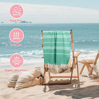 YSYJ 12 Pack Turkish Beach Towel Oversized Beach Towels 36"x71"Turkish Towel Soft Sand Free Quick Dry Lightweight Beach Towel Bath Towels Teal