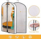 Clear Garment Bags for Hanging Clothes Storage 4" Gusset Suit Bags for Closet Storage Bags Dust Covers for Clothes Sweater Bags Garment Cover Clothes Protector 24"x 40"x 4", 5 Pack
