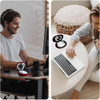 for Earbuds Carrying Case, Small Oval Storage Cases, Tech Pouch, Portable Storage Earbud Pouch Bag for Earbuds, in-Ear Headphones, Earphones, Headsets, Hearing Aids, USB Charging Cable, Red