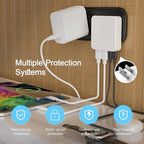 BUDI Flat USB C Wall Charger, 34W 4-Port USB Charger Block, Fast Charging Block with 20W Port Power Delivery and Dual Type-C for iPhone 16/15/14/13/12/11/Pro Max/XS/XR/8/7,Tablets
