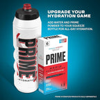 PRIME 32 oz Red & Black Graphic Squeeze Sports Water Bottle, BPA Free, Dishwasher Safe, Easy-Grip Ergonomic Leakproof Design, Fast Hydration for Gym, Cycling, Running