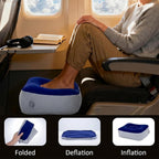 Inflatable Foot Rest for Airplane Travel, Portable Travel Foot Pillow for Office, Home Desk & Car, Adjustable Leg Rest for Economy Flight Comfort