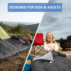 oaskys Camping Sleeping Bag - 3 Season Warm & Cool Weather - Summer Spring Fall Lightweight Waterproof for Adults Kids - Camping Gear Equipment, Traveling, and Outdoors