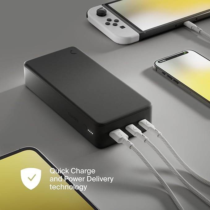 Clemm Portable Charger Quick Charging Power Bank (Graphite, 30000, Milliamp Hours)
