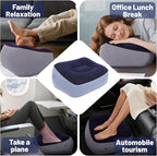 Inflatable Foot Rest for Travel - Adjustable Height Leg Pillow for Airplane & Car, Portable Foot Stool for Kids & Adults （Multicolor） 2-Count