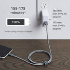 Amazon Basics 2-Pack USB-A to Lightning Cable, Apple MFi Certified, Nylon Braided Cord for iPhone 14 13 12 11 X Xs Pro, Pro Max, Plus, iPad, Data Sync, 3 Foot, Dark Gray