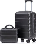 Kids Luggage Sets for Girls, 2 Piece Luggage Set, 20 Inch Rotating Wheel Suitcase with 14 Inch Cosmetic Case, Lightweight Hardshell Suitcase with 360° Spinner Wheels for Travel (Gray)