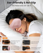 3 Pack 100% Blackout Sleep Mask for Women Men, 3D Eye Mask for Sleeping with Zero Eye Pressure, Side Sleeper Friendly Eye Cover, Night Shift Nurse Essentials for Daytime Sleep & College Dorm Naps