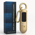 HerTime2 Personal Safety Alarm for Women - Loud Self Defense Siren, Waterproof Keychain with Strobe Light - Solar Rechargeable, Gold