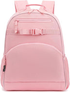 FlowFly Kids Backpack for Toddler Boys Girls, Simple Lightweight Bookbag for Daycare Kindergarten Elementary School Travel, Small Modern Bag (Large), Pink