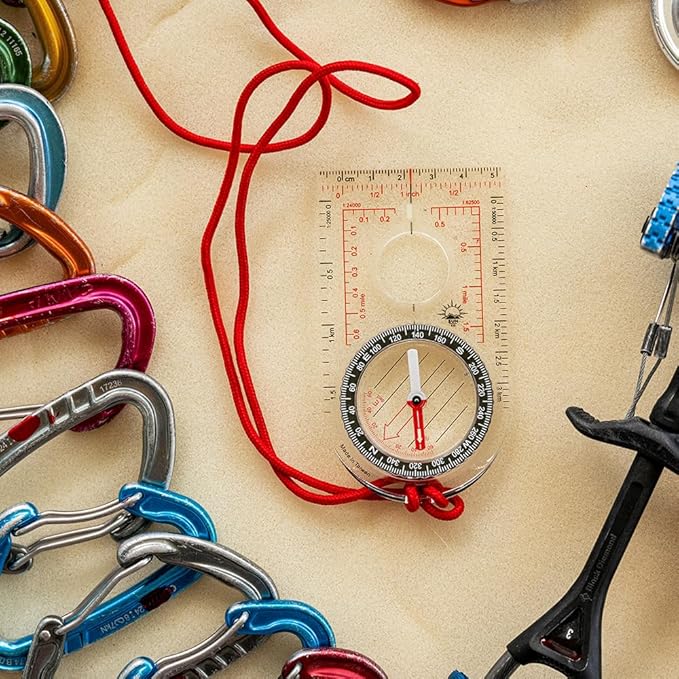 Sun Company ProMap - Ultra Lightweight Baseplate Map Compass with Declination Scale - Accurate Orienteering Compass for Hiking, Backpacking, Camping, and Survival Navigation