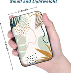 Credit Card Holder, Mini Aluminum Card Wallet RFID Blocking Slim Metal Hard Card Case for Women Men, Leaf