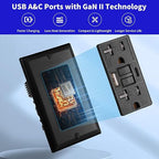 20 Amp Self-Test GFCI Outlet Combination with USB Type A and Type-C, Tamper Resistant Thinner Duplex Outlet, in-Wall, USB Charger for Smartphones, Tablets and Smart Home Appliance, Black