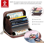 FurArt Zipper Wallet Women, RFID Blocking Credit Card Wallet, Business Card Holder, Compact Size KeyChain Wallet