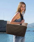 LOVEVOOK Tote Bag for Women, Puffer Work Travel Handbag with Zipper for Teacher Nurse, Quilted Cute Laptop Shoulder Gym Bag