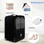 Large Shoe Bags for Travel, Holds 3 Pairs of Shoes, Portable Dance Shoe Storage Pouch, Sneaker Storage Bag (Black)