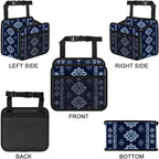 Car Backseat Organizer, PU Leather Back of Seat Cars Hanging Organizer with Pockets Leakproof Car Garbage Bags Hanging Car Seat Storage Box Travel Accessories Foldable (Tribal-floral Vintage Blue)