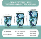 KJQJLY 3 Reusable Iced Coffee Sleeves for Iced Coffee Cups or Drinks Reusable Neoprene Insulated Sleeves for Hot and Cold Drinks from Starbucks, Dunkin, And More (Moonflower)