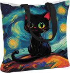ANNA QUEEN Cat Tote Bag Shoulder Bag Handle Bag for Gym Yoga Picnic Beach Kitchen Reusable