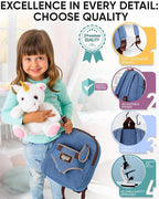 Naturally KIDS Toddler Backpack w Unicorn Toys, 2 Year Old Girl Birthday Gift, 3 Year Old Girl Gift Boy, Toddler Unicorn Toy