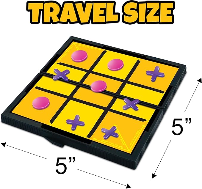 Gamie Magnetic Board Travel Games for Kids, Includes 12 Retro Fun Games - 5" Compact Design, Individually Boxed Travel Essentials for Kids Road Trip/Airplane/Camping, Stocking Stuffers for All Ages
