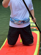 Automatic Inflatable Belt Pack Water Sports Jacket Waist Belt PFD for SUP Paddleboarding Fishing Boating Kayaking（fit 80-330 lbs） (Blue camouflage)