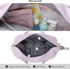 HYC00 Travel Duffel Bag,Carry-on Overnight Weekender Bags for Women,Sports Tote Gym Bag with Wet Pocket