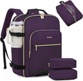 LOVEVOOK 40L Large Travel Backpack for Women Men, 17 Inch Carry on Backpack for Traveling on Airplane, Personal Item Travel Bag Airline Approved, Business Causal Weekender Backpack, Purple-Black