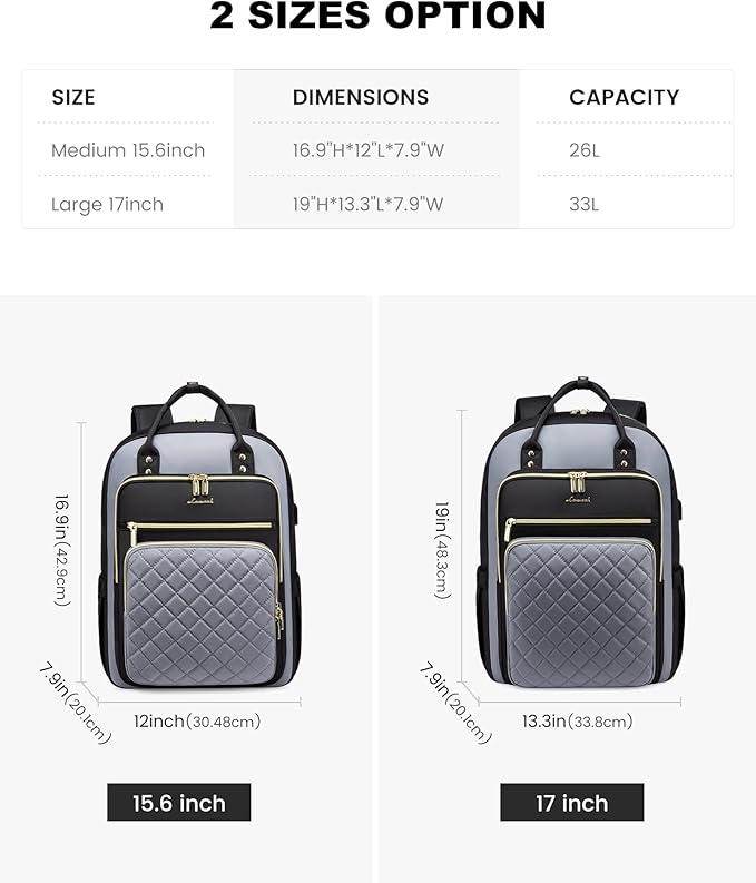 LOVEVOOK Laptop Backpack, High-Strength Tear-Resistant and Waterproof Oxford Cloth, 1.9 lbs, 30L Capacity, 17-Inch Laptop Compatible, Ergonomic Shoulder Straps, 18 Pockets