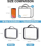 BAGSMART Clear Toiletry Bag, TSA Approved Travel Toiletry Bag Carry On Travel Accessories Bag Airport Airline Quart Size Bags water-resistant Makeup Bag for Women