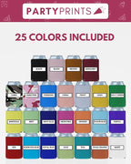 PartyPrints 100 Pack Multicolor Assorted Blank Can Cooler Sleeves, Customizable Bulk Insulated Foam, Collapsible Plain Drink Holder, Cold Beer Insulator | 12oz Regular, 16oz Tall Cans