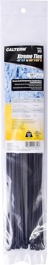 Gardner Bender 46-315UVB DoubleLock Cable Tie, 14 inch, 75 lb, Electrical Wire and Cord Management, Nylon Zip Tie, 100 Pk, Black