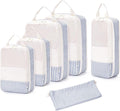 Narwey 6 Set/5 Set Compression Packing Cubes for Travel Kids Women Carry on, Packing Organizers Bag for Backpack Luggage Suitcase Duffle Bags