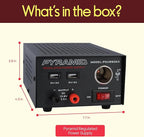 Universal Compact Bench Power Supply - 7 Amp Regulated Home Lab Benchtop AC-Dc Converter Power Supply for CB Radio, HAM W/ 13.8 Volt Dc 120V AC Supply, Dual USB, Cigarette Lighter - Pyramid PSU990KX