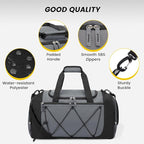 Vorspack Gym Bag for Men - 21 Inches Duffle Bag for Travel Lightweight Duffel Bag with Shoe Compartment Personal Item Travel Bag Weekender Bag for Travel Sports Gym - Grey