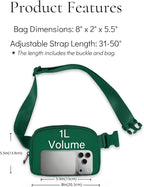 YOSHUYUKI Cross Body Fanny Packs for Women Men Fashion Waist Bag Pouch Nylon Small Travel Crossbody Bags Mini Purse Everywhere Belt Bag Bum Bag for Workout Running Hiking Everglade Green